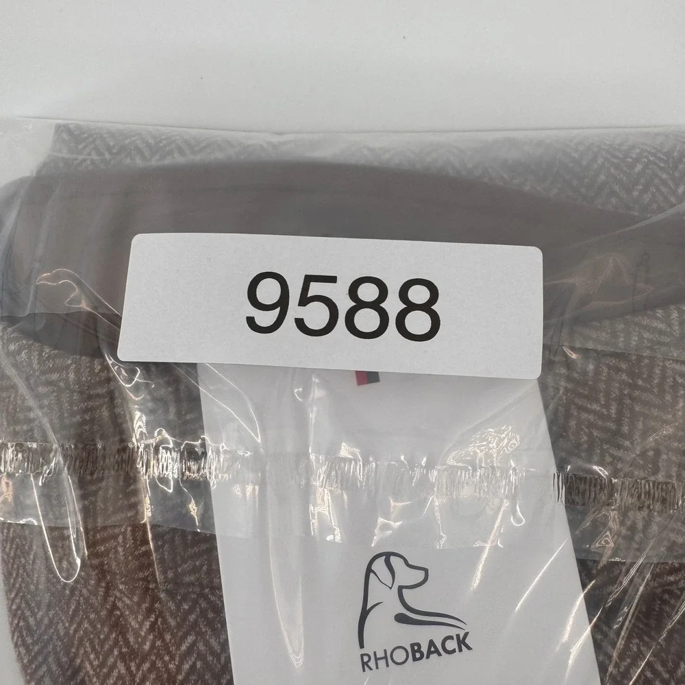 Rhoback Q-Zip Pullover Mens Large Brown Herringbone Jacquard Performance 1/4 Zip